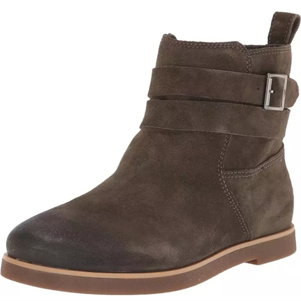 Ugg Josephine Suede Zip Double Strap Buckle Ankle Boot Designer Luxury #784